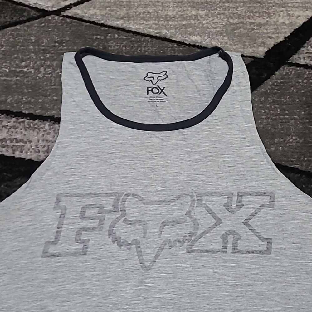 FOX RACING LOGO RAW-EDGE TANK-TOP GRAY - Picture 2 of 14